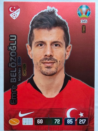 2020 Panini Euro Emre Belozoglu Captain Turcja Nr 345 /O