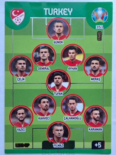 2020 Panini Euro Line-Up Turcja Nr 351 /O