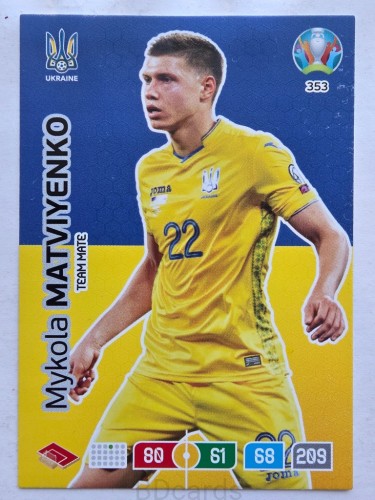 2020 Panini Euro Mykola Matvienko Ukraina Nr 353 /O