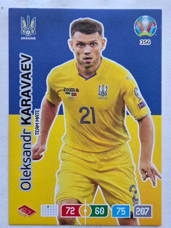 2020 Panini Euro Oleksandr Karavaev Ukraina Nr 356 /O