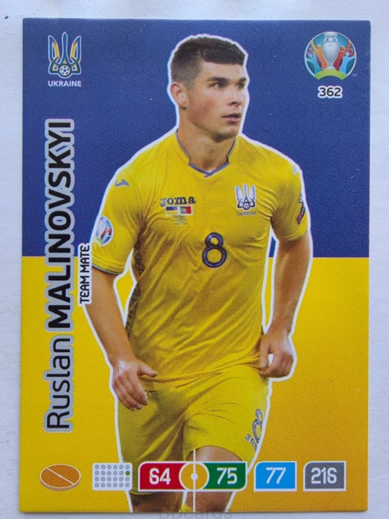 2020 Panini Euro Ruslan Malinovskyi Ukraina Nr 362 /O