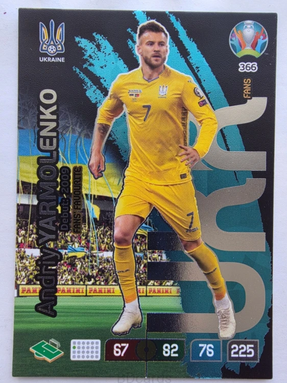 2020 Panini Euro Andriy Yarmolenko Fans Favourite Ukraina Nr 366 /O