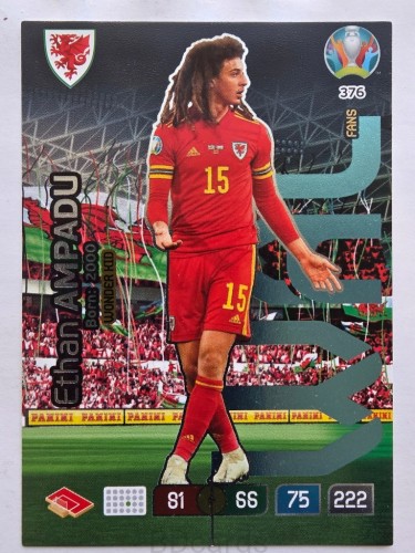 2020 Panini Euro Ethan Ampadu Wonder Kid Walia Nr 376 /O
