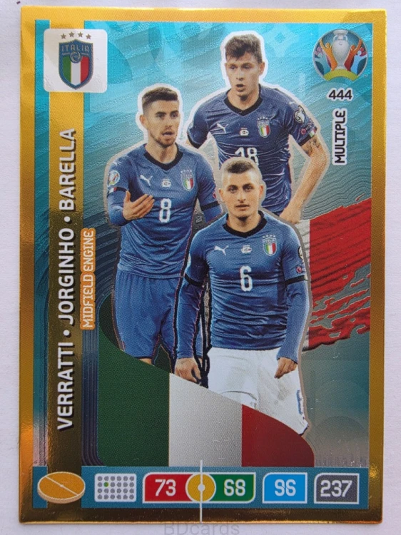 2020 Panini Euro Midfield Engine Multiple Verratti Barella Nr 444 /O