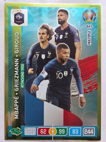 2020 Panini Euro Attacking Trio Mbappe Griezmann Giroud Nr 447 /O