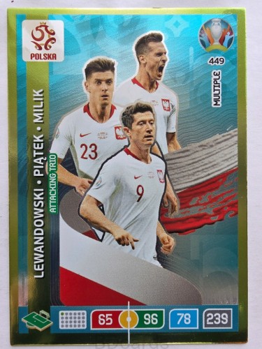 2020 Panini Euro Attacking Trio Lewandowski Milik Piątek Nr 449 /O