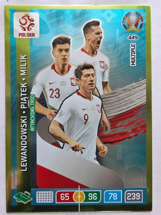 2020 Panini Euro Attacking Trio Lewandowski Milik Piątek Nr 449 /O