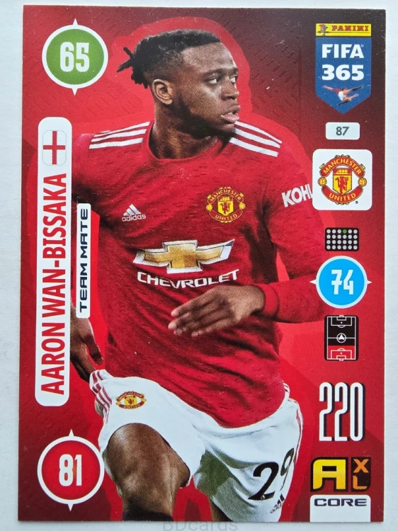 2021 Panini Fifa 365 Aaron Van-Bussaka Manchester United nr 87 /ER12