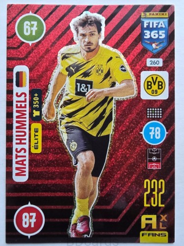 2021 Panini Fifa 365 Mats Hummels Borussia Dortmund Elite 260 /ER12