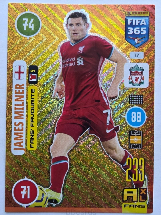 2021 Panini Fifa 365 James Milner Fans Favourite Manchester United Nr 17 /O