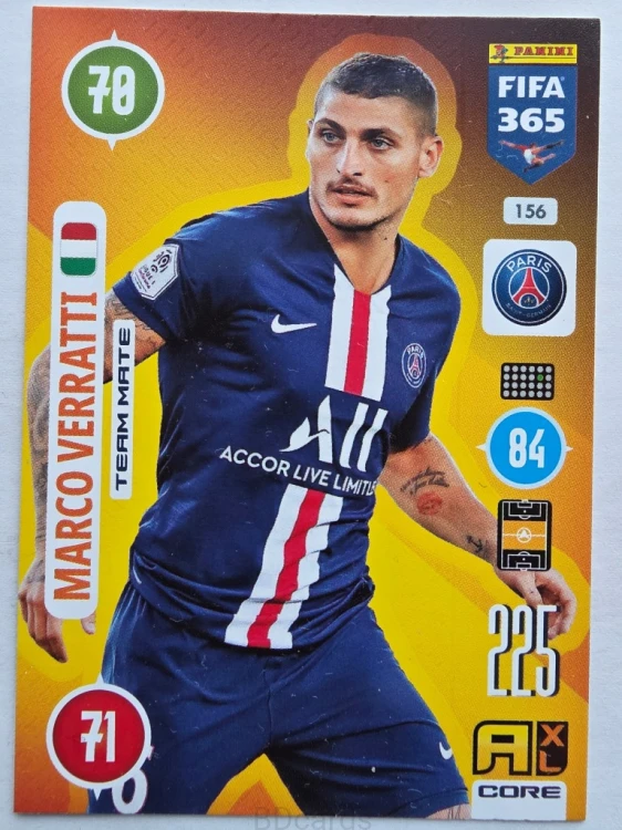 2021 Panini Fifa 365 Marco Verratti PSG Nr 156 /O