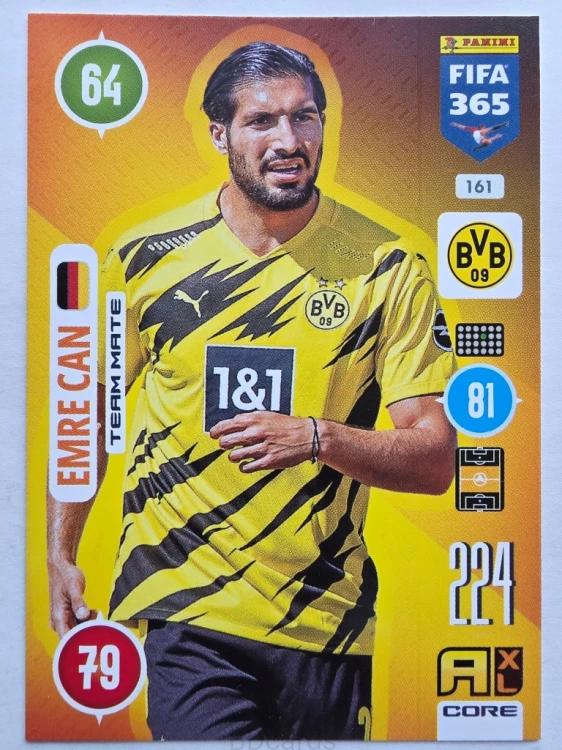 2021 Panini Fifa 365 Emre Can Borussia Dortmund Nr 161 /O