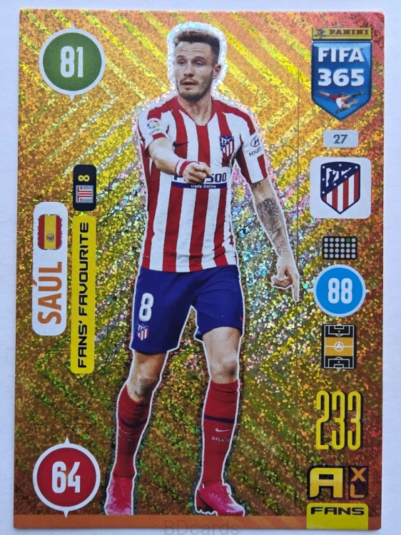 2021 Panini Fifa 365 Saul Atletico Madryt Nr 27 /O
