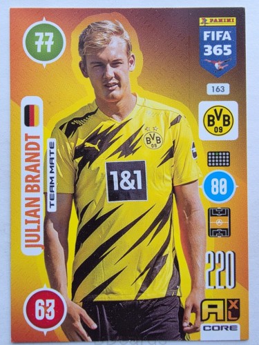 2021 Panini Fifa 365 Julian Brandt Borussia Dortmund Nr 163 /O
