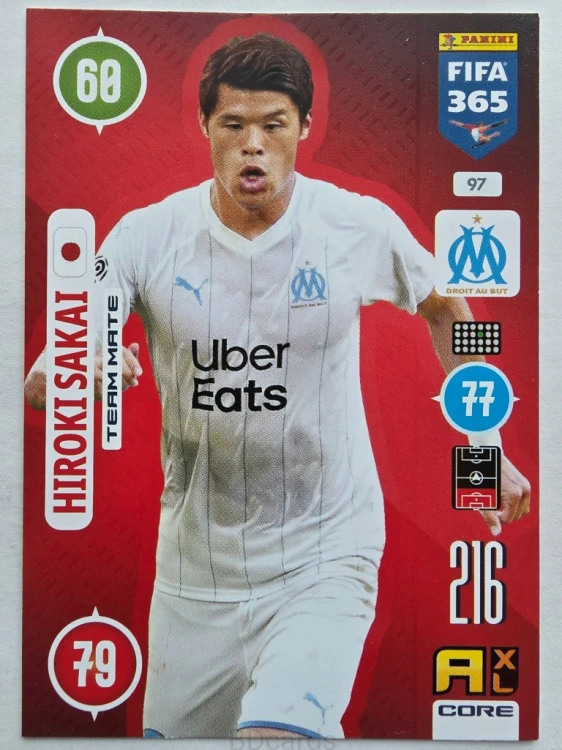 2021 Panini Fifa 365 Hiroki Sakai Ol. Marsylia Nr 97 /O