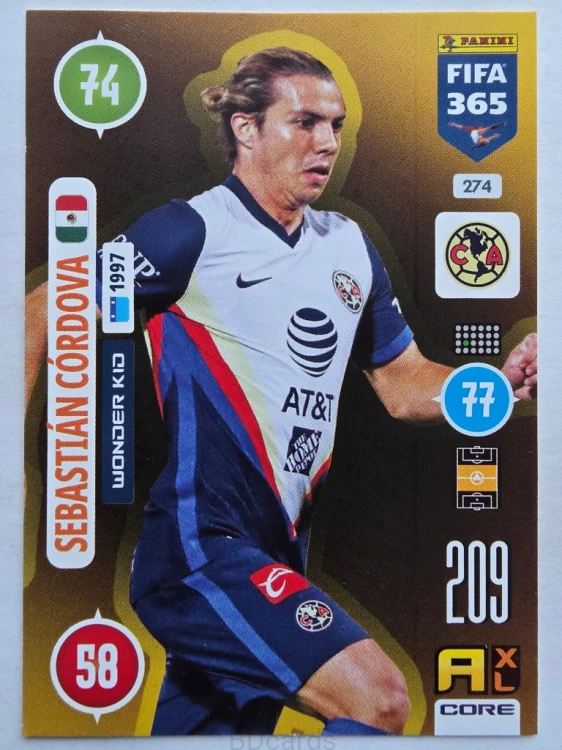 2021 Panini Fifa 365 Sebastian Cordova Club America Nr 274 /O