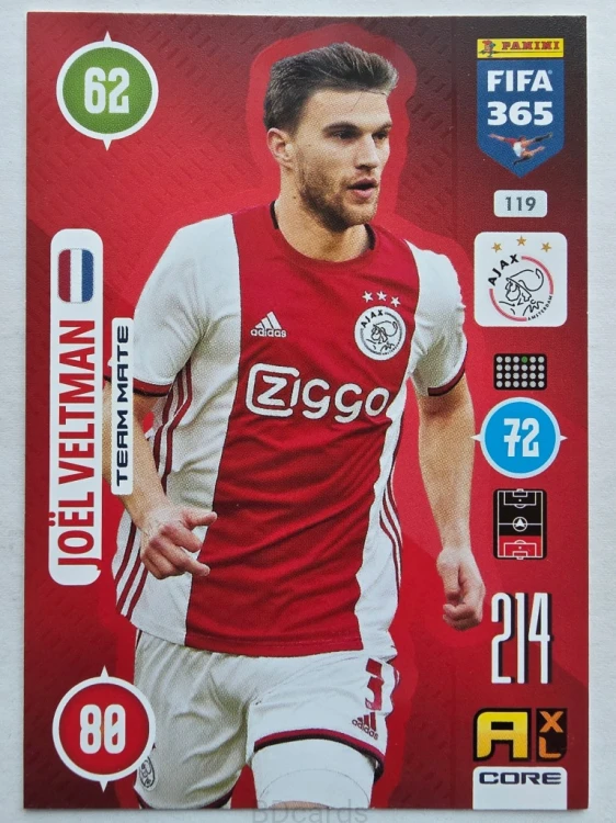 2021 Panini Fifa 365 Joel Veltman Ajax Nr 119 /O