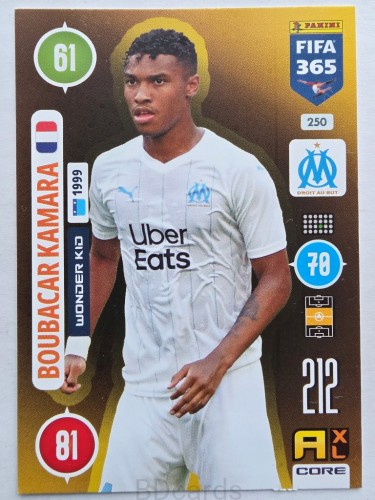 2021 Panini Fifa 365 Boubakar Kamara Ol.Marsylia Nr 250 /O