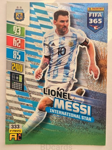 2022 Panini Fifa 365 Lionel Messi Argentyna International Star /O