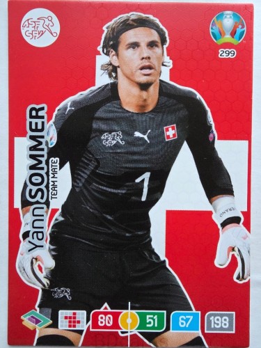 2020 Panini Euro Yann Sommer Szwajcaria Nr 299 /O