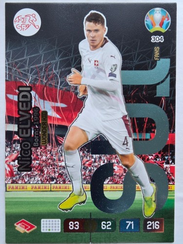 2020 Panini Euro Nico Elvedi Wonder Kid Szwajcaria Nr 304 /O