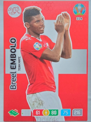 2020 Panini Euro Breel Embolo Szwajcaria Nr 314 /O