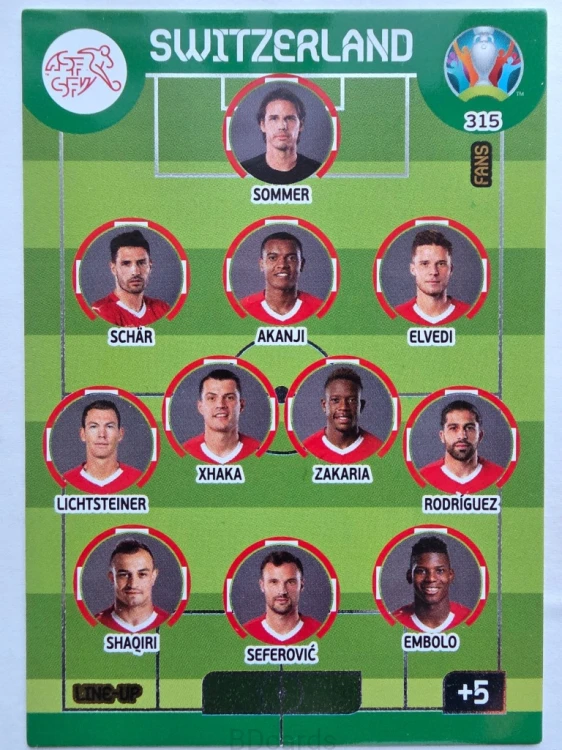 2020 Panini Euro Line-Up Szwajcaria Nr 315 /O