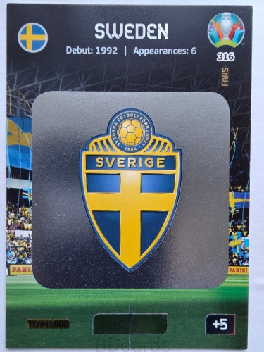 2020 Panini Euro Team Logo Szwecja Nr 316 /O