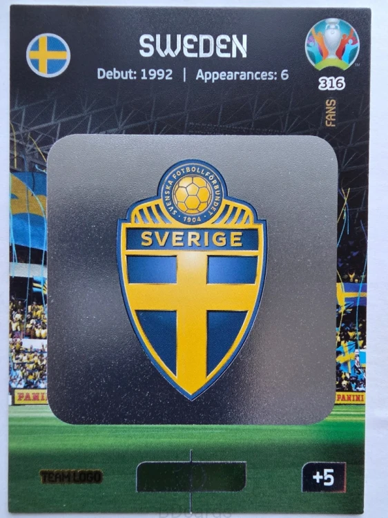 2020 Panini Euro Team Logo Szwecja Nr 316 /O