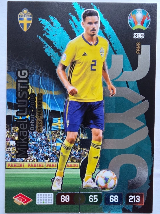 2020 Panini Euro Mikael Lustig Fans Favourite Szwecja Nr 319 /O