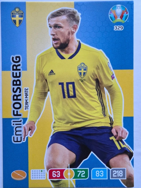2020 Panini Euro Emil Forsberg Szwecja Nr 329 /O