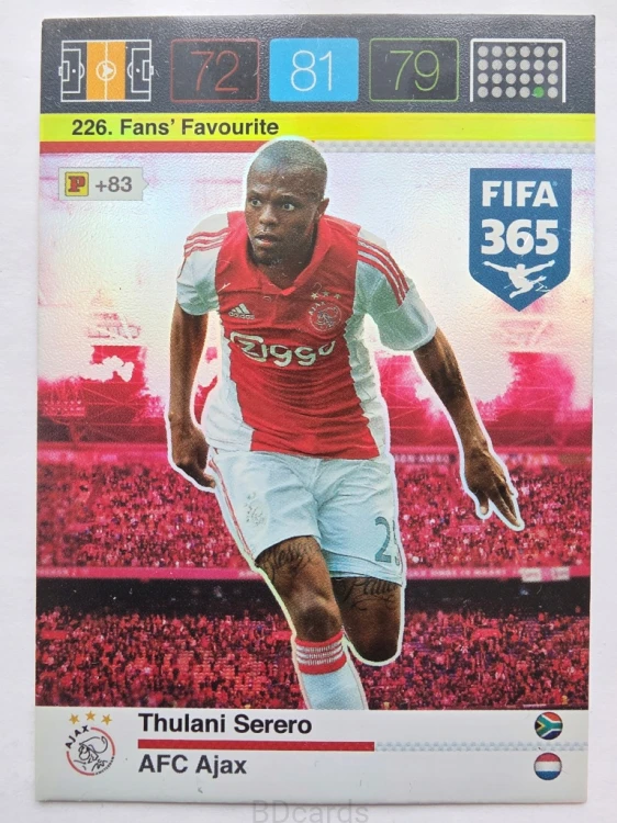 2015-16 Panini Fifa 365 Thulani Serero Ajax Fans /LU1