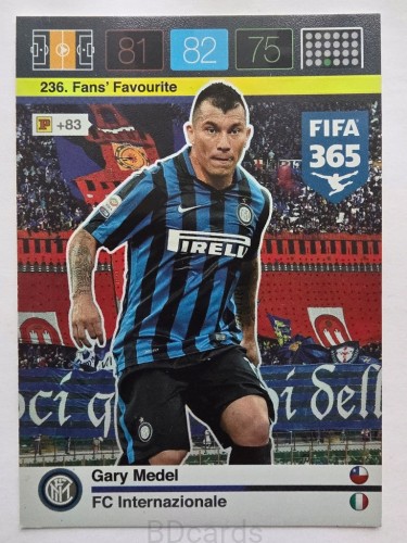 2015-16 Panini Fifa 365 Gary Medel Inter Fans /LU3