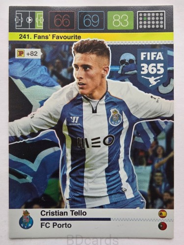 2015-16 Panini Fifa 365 Christian Tello FC Porto Fans /LU4