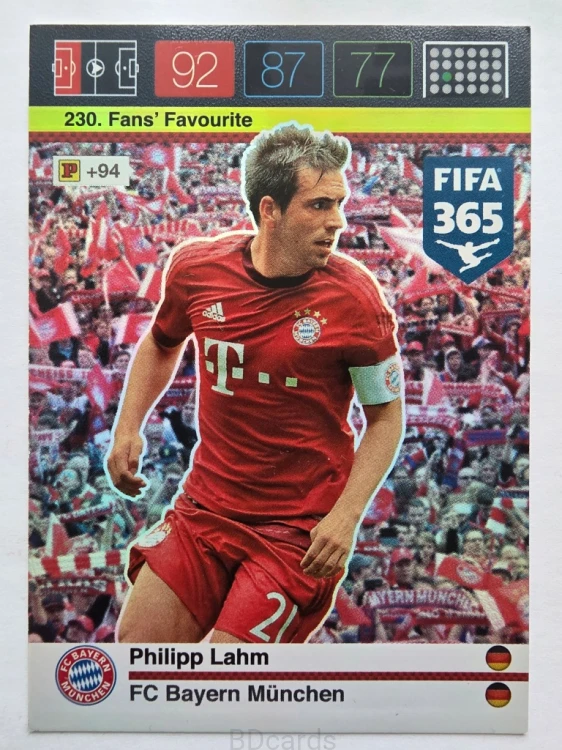2015-16 Panini Fifa 365 Phillip Lahm Bayern Monachium Fans /LU22