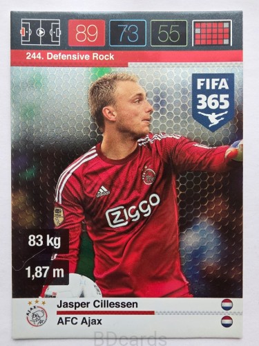 2015-16 Panini Fifa 365 Jasper Cillesen Ajax Defensive Rock /NN9