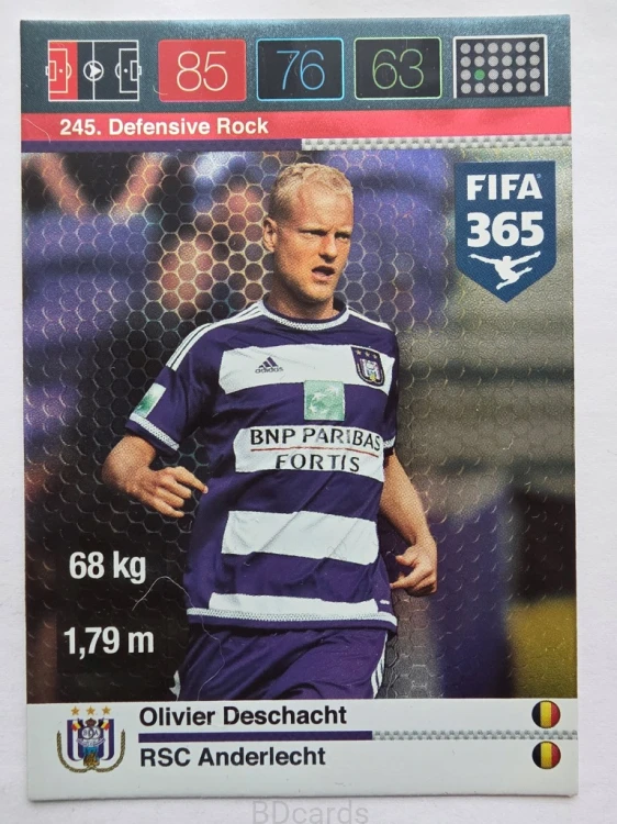 2015-16 Panini Fifa 365 Olivier Deschacht Anderlecht Defensive Rock /NN23