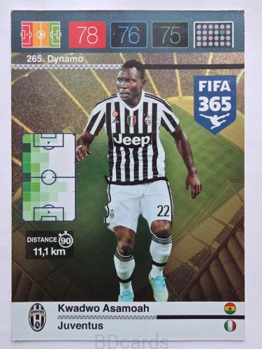 2015-16 Panini Fifa 365 Kwadwo Asamoah Juventus Dynamo /AU6