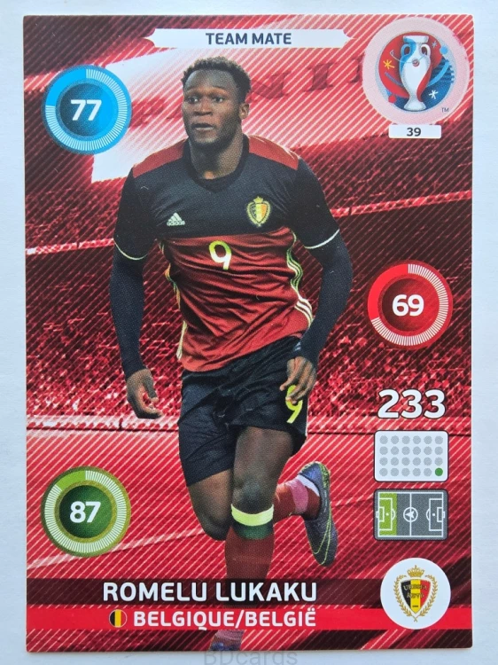 2016 Panini Euro Romelu Lukaku Belgia Nr 39 /O15