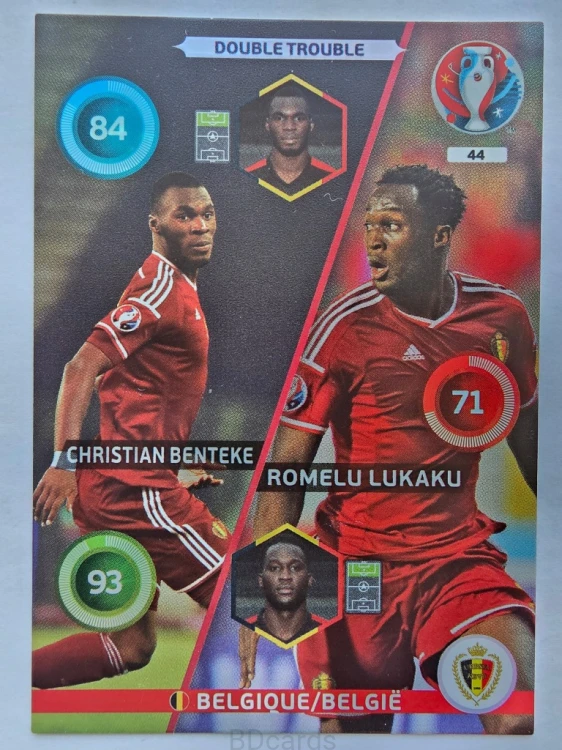 2016 Panini Euro Benteke Lukaku Double Trouble Belgia Nr 44 /O16