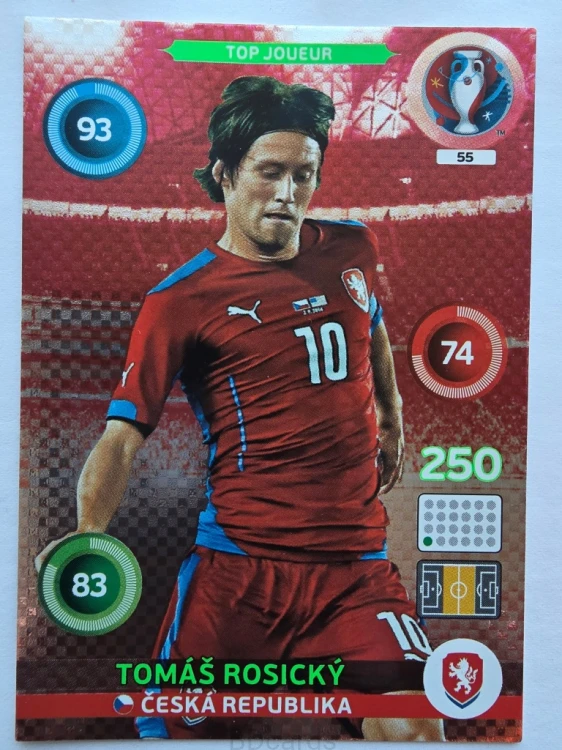 2016 Panini Euro Tomas Rosicky Top Joueur Czechy Nr 55 /O19