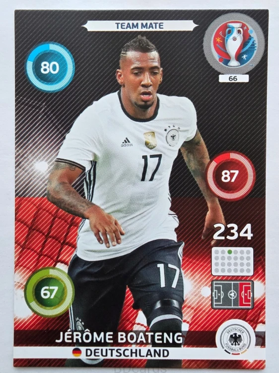 2016 Panini Euro Jerome Boateng Niemcy Nr 66 /O22