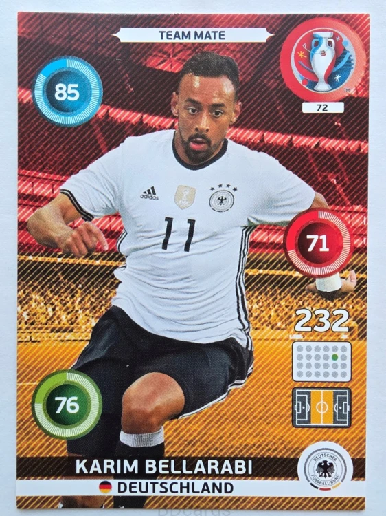 2016 Panini Euro Karim Bellarabi Niemcy Nr 72 /O25