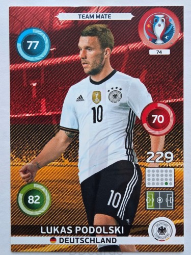 2016 Panini Euro Lukas Podolski Niemcy Nr 74 /O26
