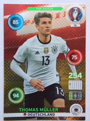 2016 Panini Euro Thomas Muller Top Joueur Niemcy Nr 75 /O27