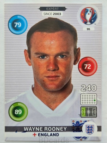 2016 Panini Euro Wayne Rooney Expert Anglia Nr 95 /Q6