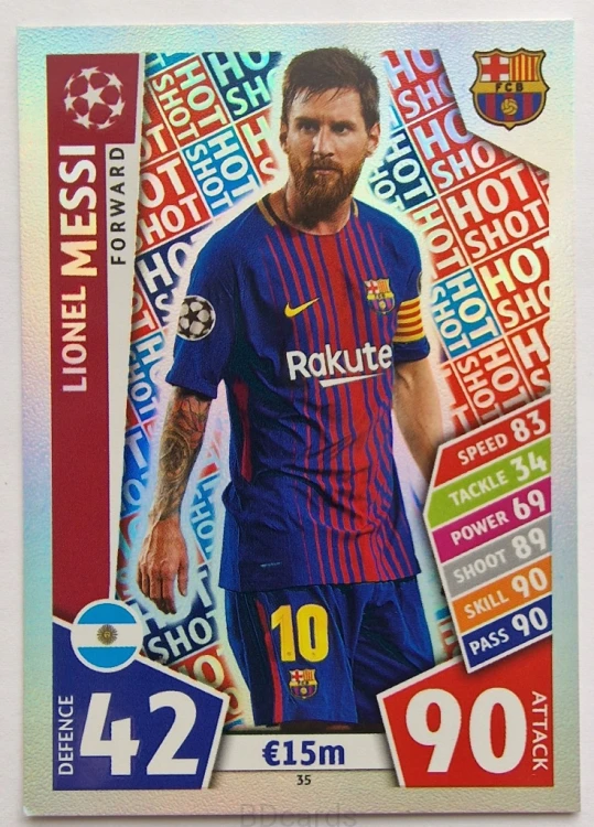 2017-18 Topps Match Attax Messi FC Barcelona Hot Shot /RU26