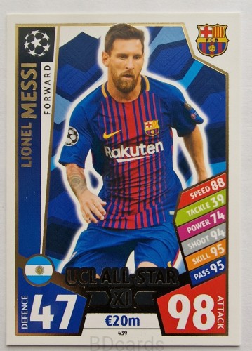 2017-18 Topps Match Attax Messi FC Barcelona Star /RU26