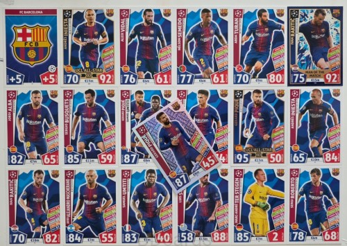 2017-18 Topps Match Attax 19 Kart FC Barcelona Iniesta Pique Busquets /ZY