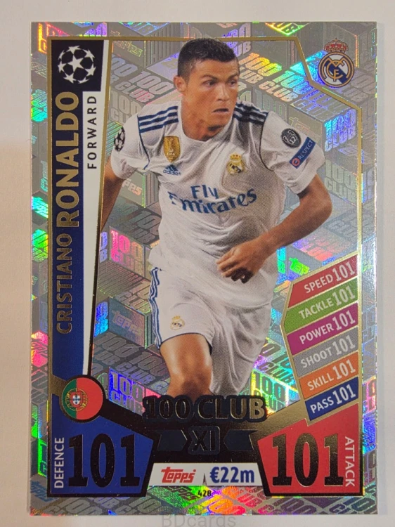 2017-18 Topps Match Attax Cristiano Ronaldo Real Madryt 100 Club /A86